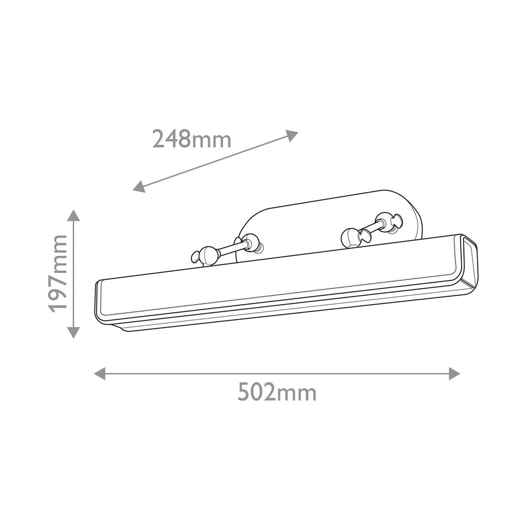 QN-VALISE-PL-M-VBS-TL Valise Picture Medium LED Picture Light Vintage Brass/Tuxedo Leather