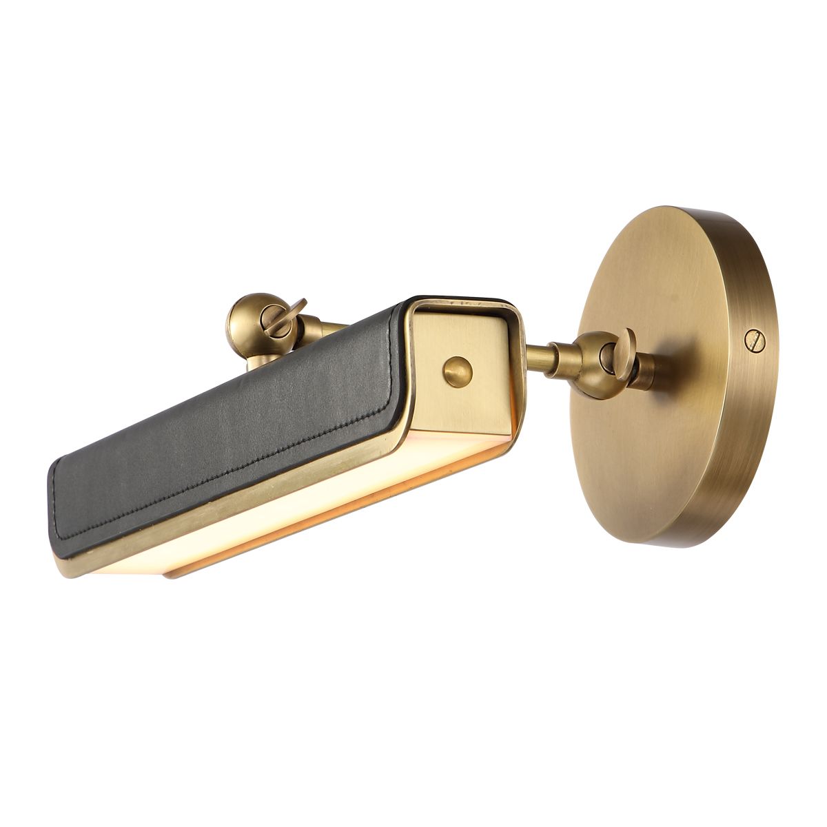 QN-VALISE-PL-S-VBS-TL Valise Picture Small LED Picture Light Vintage Brass/Tuxedo Leather