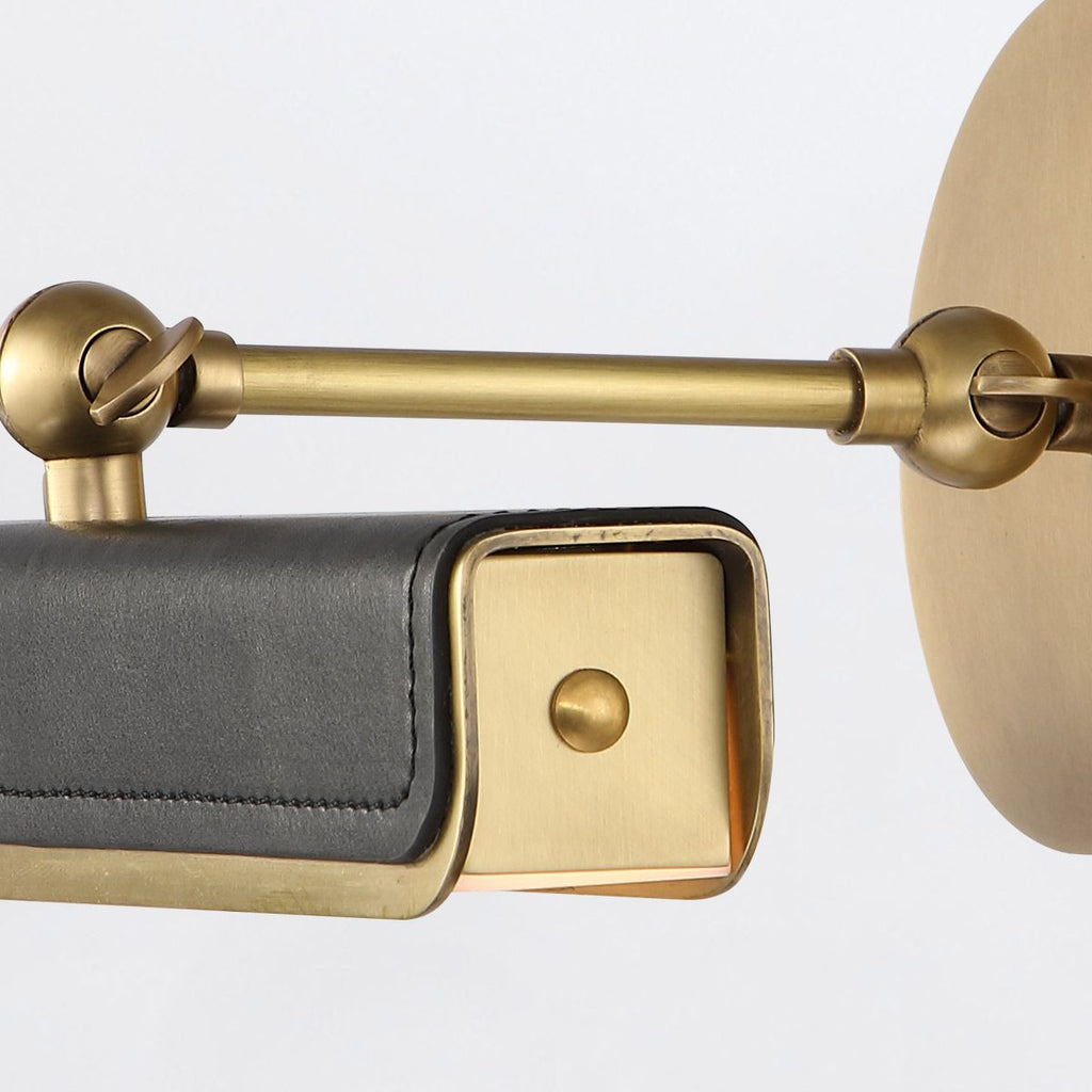 QN-VALISE-PL-S-VBS-TL Valise Picture Small LED Picture Light Vintage Brass/Tuxedo Leather