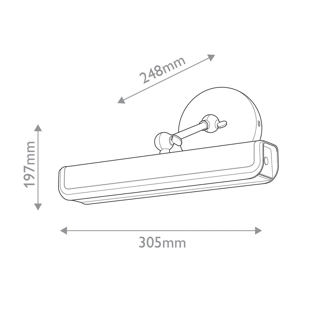 QN-VALISE-PL-S-VBS-TL Valise Picture Small LED Picture Light Vintage Brass/Tuxedo Leather