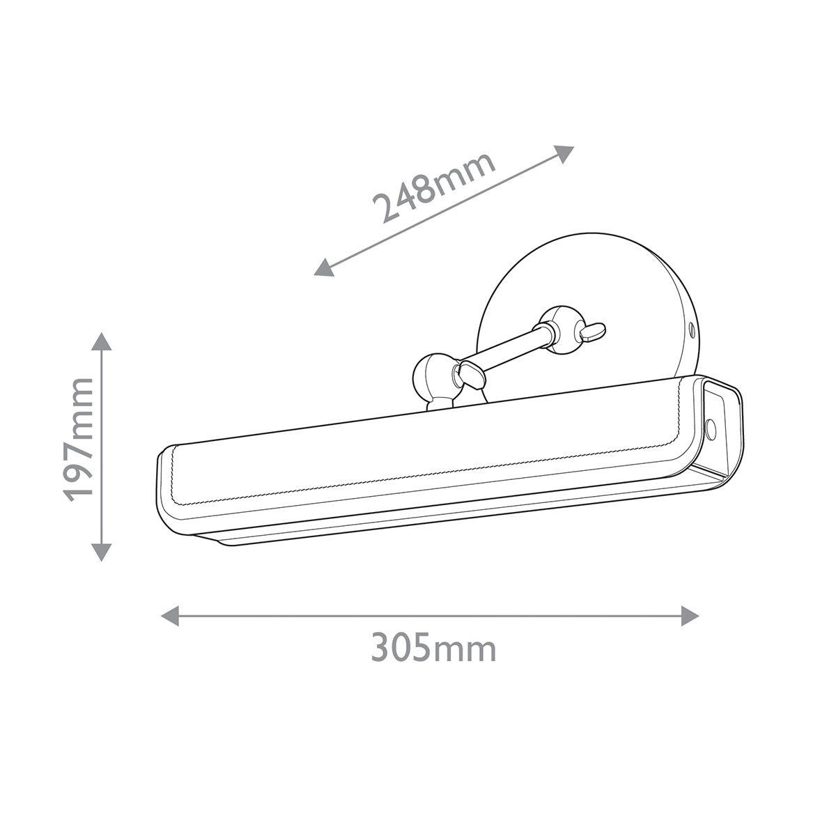 QN-VALISE-PL-S-VBS-TL Valise Picture Small LED Picture Light Vintage Brass/Tuxedo Leather