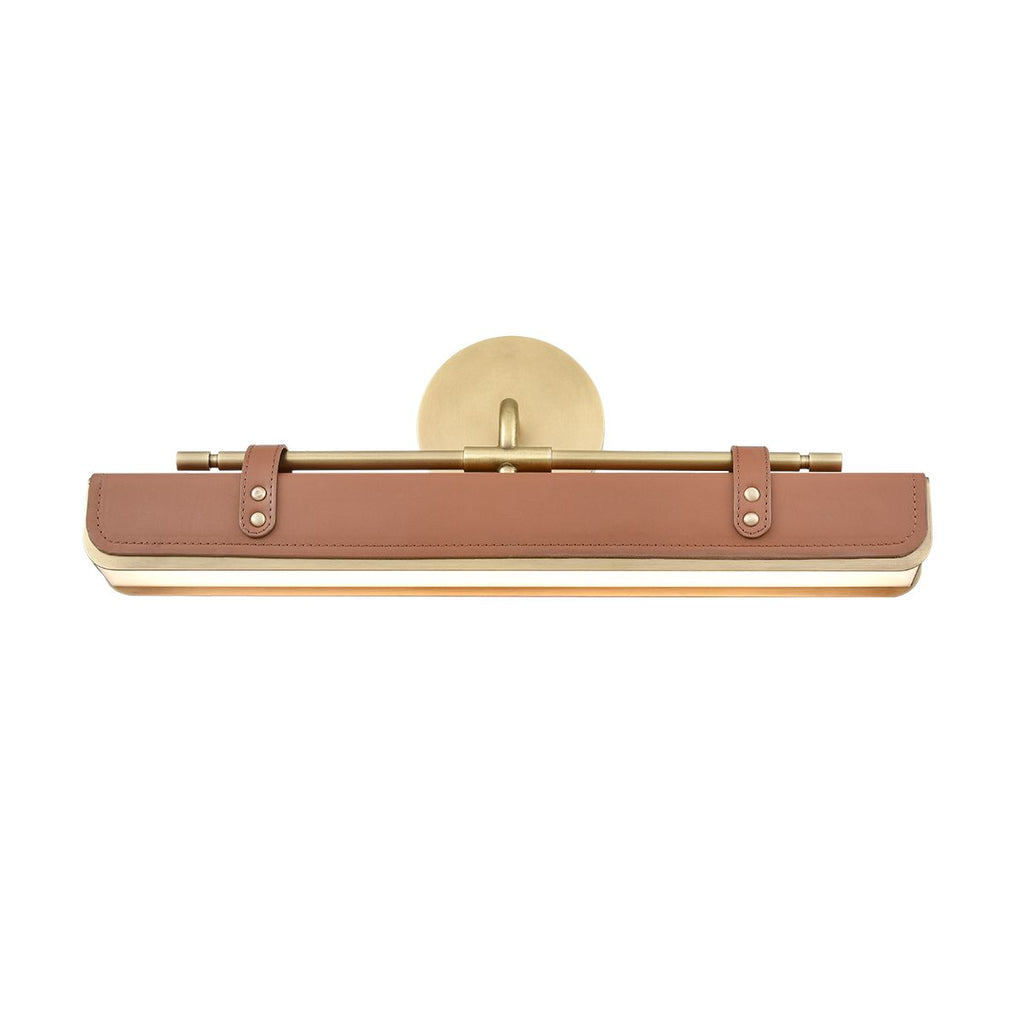 QN-VALISE-W-VBS-CL Valise LED Wall Light Vintage Brass/Cognac Leather