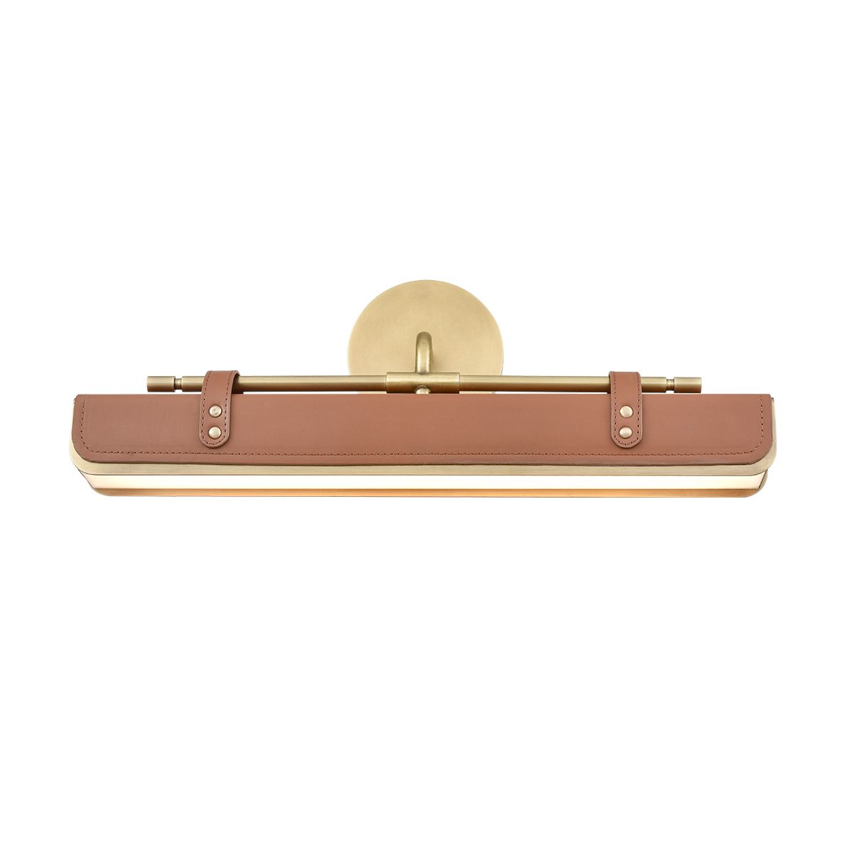 QN-VALISE-W-VBS-CL Valise LED Wall Light Vintage Brass/Cognac Leather