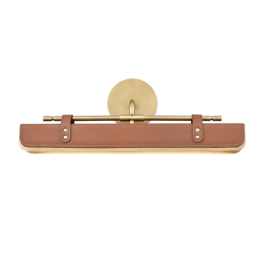 QN-VALISE-W-VBS-CL Valise LED Wall Light Vintage Brass/Cognac Leather