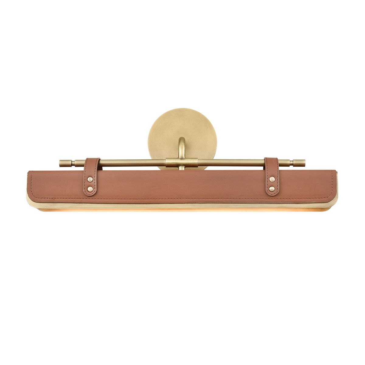 QN-VALISE-W-VBS-CL Valise LED Wall Light Vintage Brass/Cognac Leather