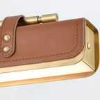 QN-VALISE-W-VBS-CL Valise LED Wall Light Vintage Brass/Cognac Leather