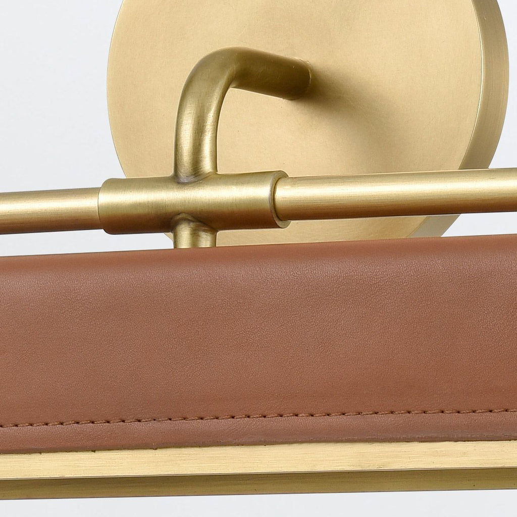 QN-VALISE-W-VBS-CL Valise LED Wall Light Vintage Brass/Cognac Leather