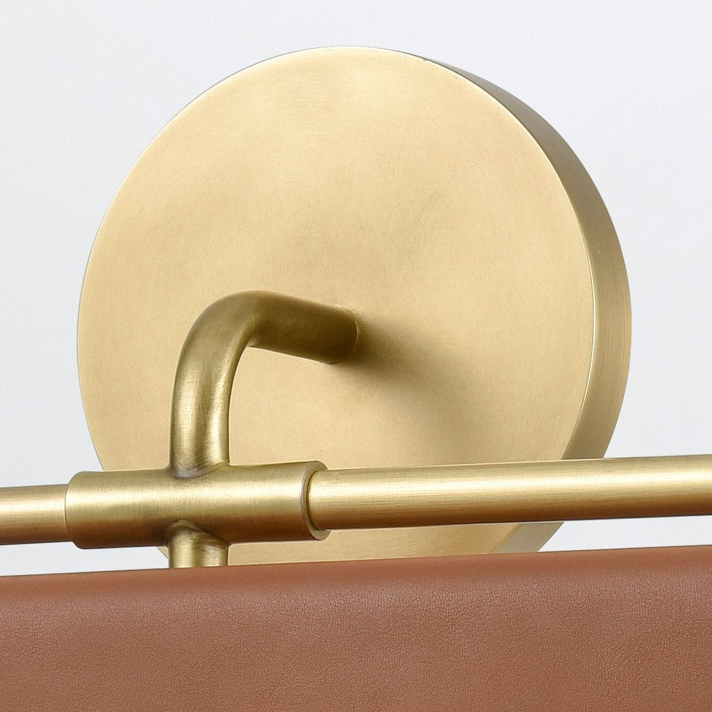 QN-VALISE-W-VBS-CL Valise LED Wall Light Vintage Brass/Cognac Leather