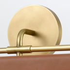QN-VALISE-W-VBS-CL Valise LED Wall Light Vintage Brass/Cognac Leather