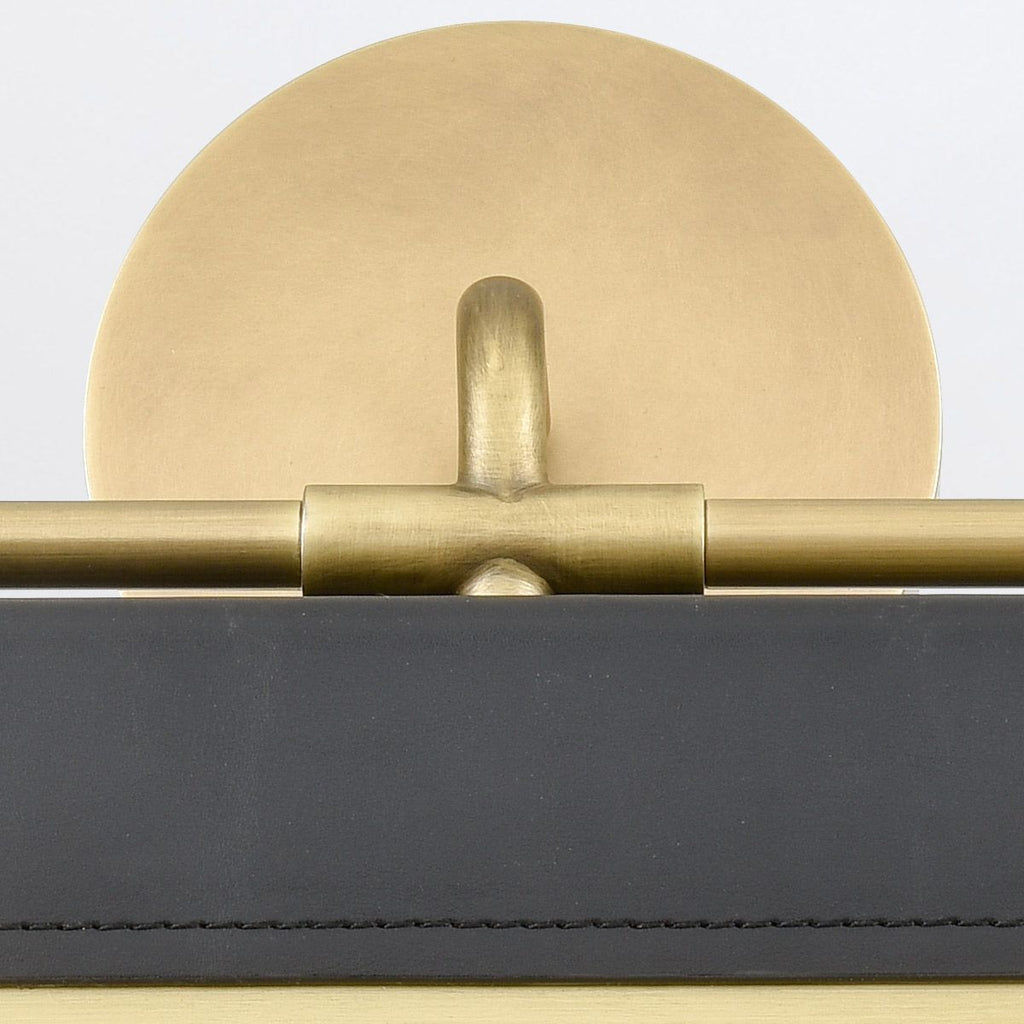 QN-VALISE-W-VBS-TL Valise LED Wall Light Vintage Brass/Tuxedo Leather