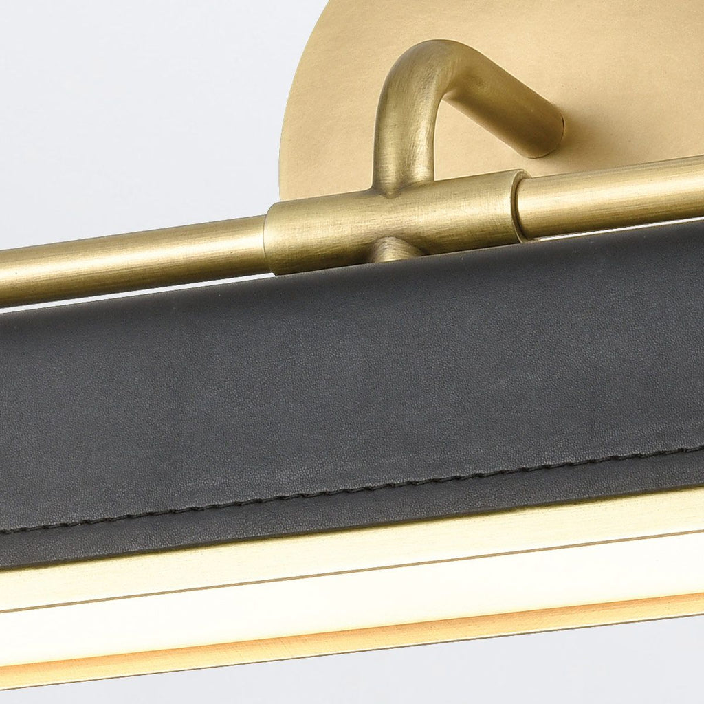 QN-VALISE-W-VBS-TL Valise LED Wall Light Vintage Brass/Tuxedo Leather