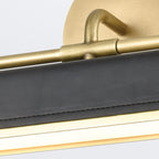 QN-VALISE-W-VBS-TL Valise LED Wall Light Vintage Brass/Tuxedo Leather