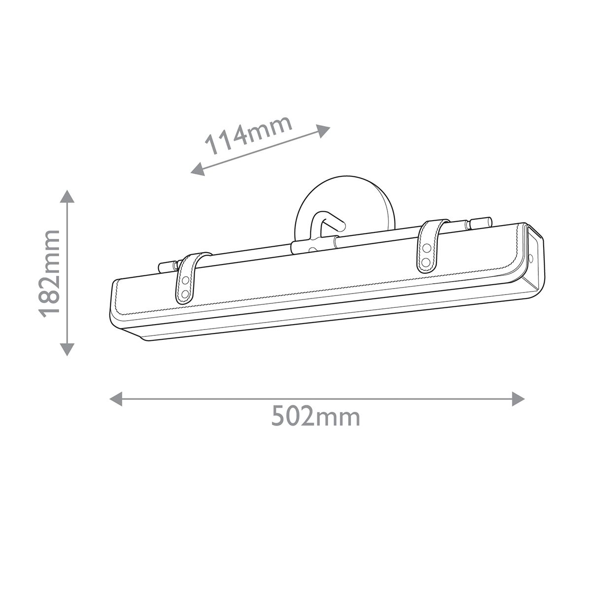 QN-VALISE-W-VBS-TL Valise LED Wall Light Vintage Brass/Tuxedo Leather