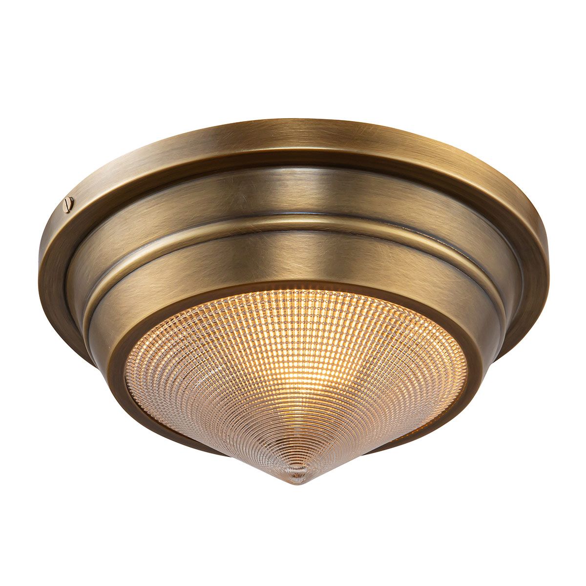 QN-WILLARD-F-S-VBS-PG Willard 1 Light Small Flush Vintage Brass
