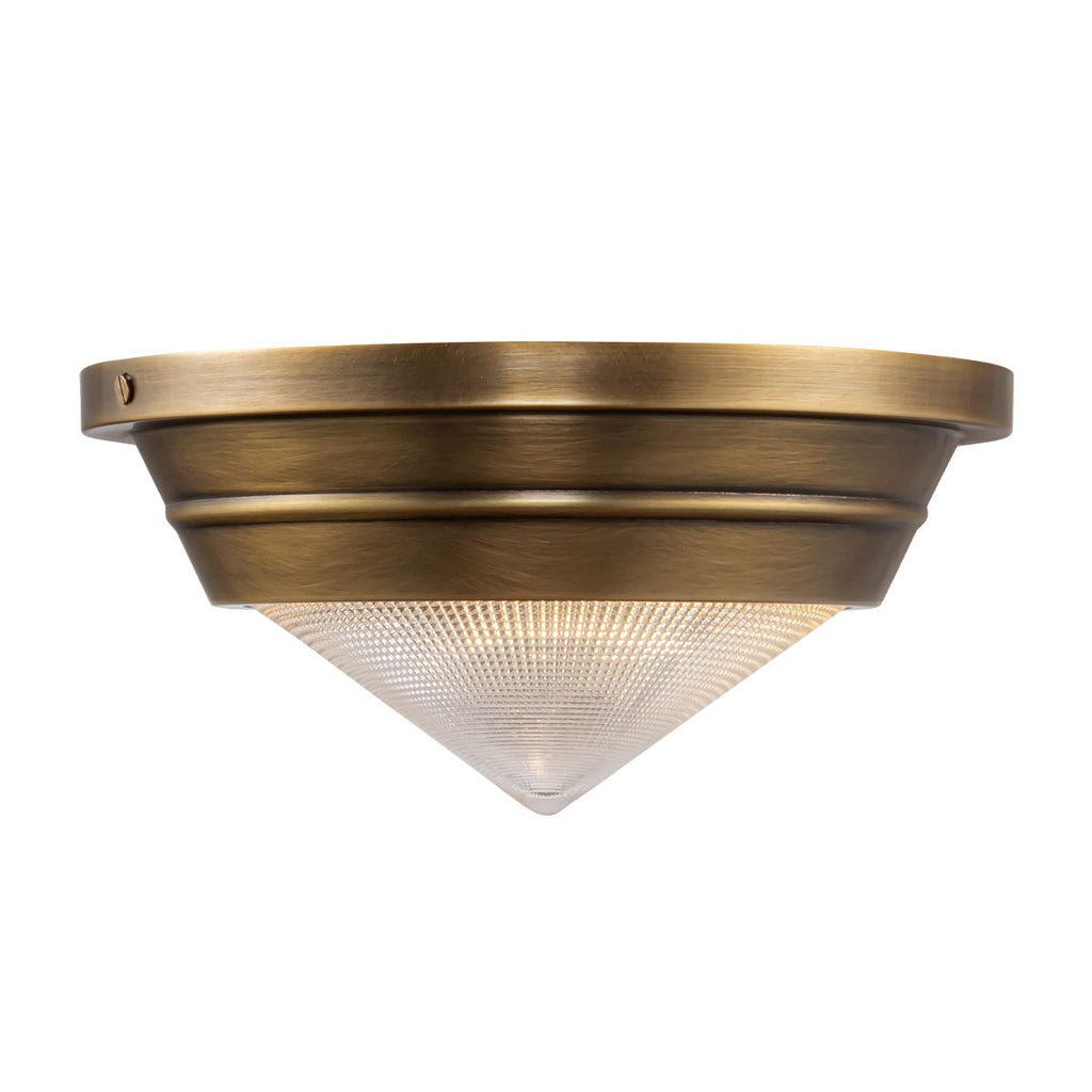 QN-WILLARD-F-S-VBS-PG Willard 1 Light Small Flush Vintage Brass