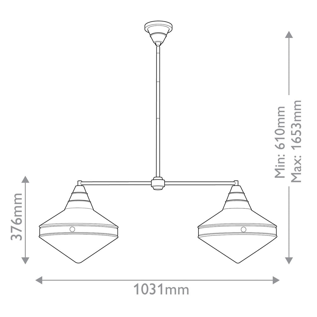 QN-WILLARD-LP2-UBZ-PG Willard 2 Light Linear Pendant Urban Bronze