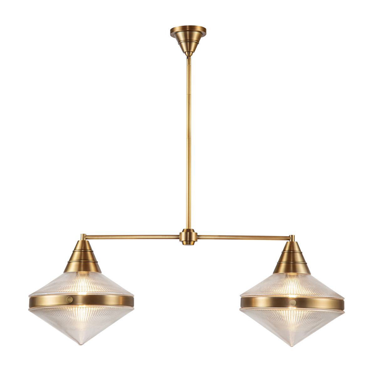 QN-WILLARD-LP2-VBS-PG Willard 2 Light Linear Pendant Vintage Brass