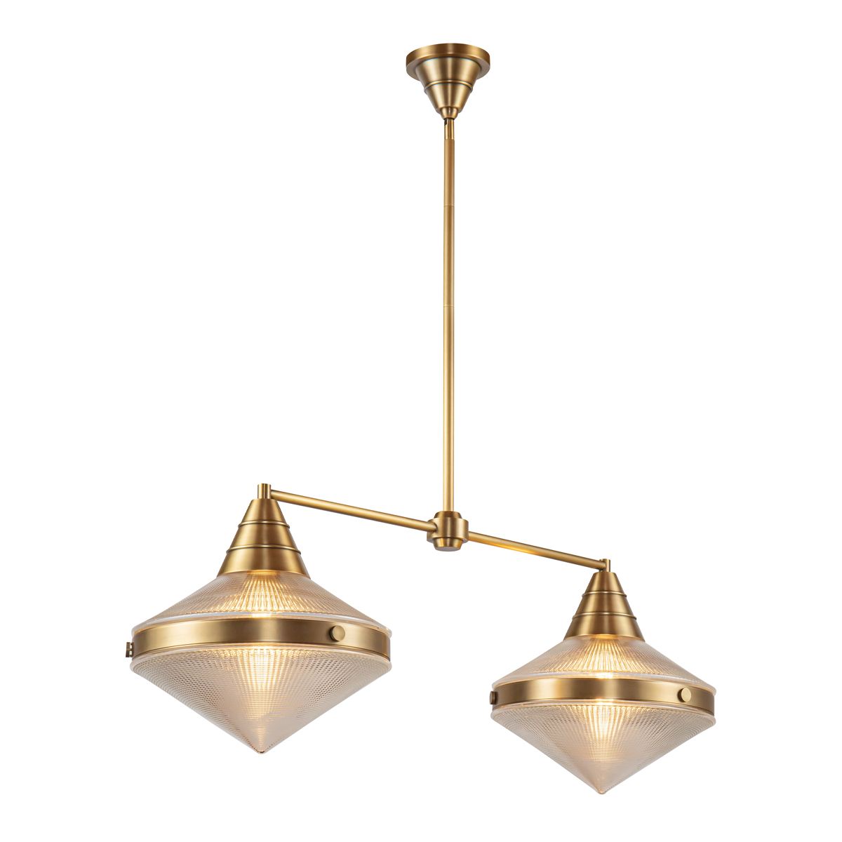 QN-WILLARD-LP2-VBS-PG Willard 2 Light Linear Pendant Vintage Brass