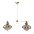 QN-WILLARD-LP2-VBS-PG Willard 2 Light Linear Pendant Vintage Brass