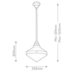 QN-WILLARD-P-VBS-PG Willard 1 Light Pendant Vintage Brass