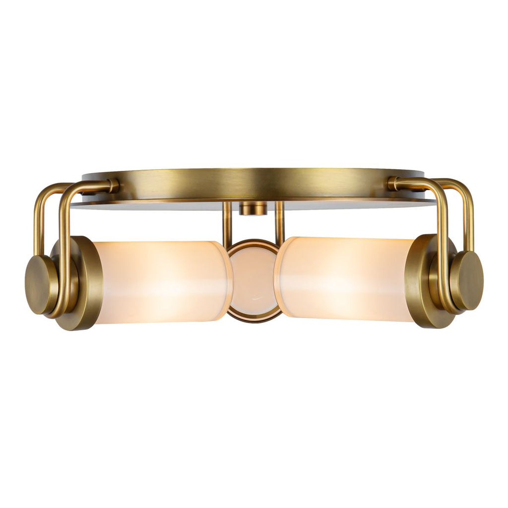QN-WYNWOOD-F-VBS Wynwood 3 Light Flush Vintage Brass