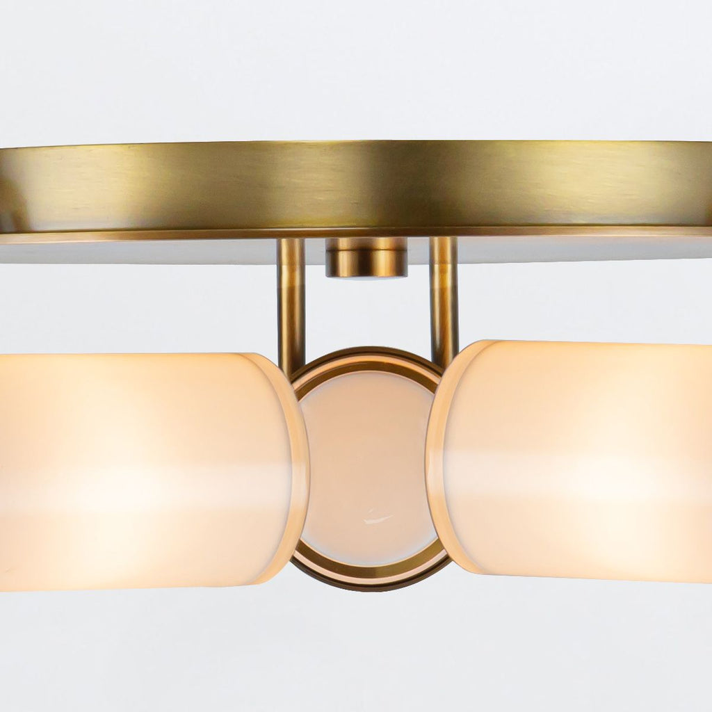 QN-WYNWOOD-F-VBS Wynwood 3 Light Flush Vintage Brass