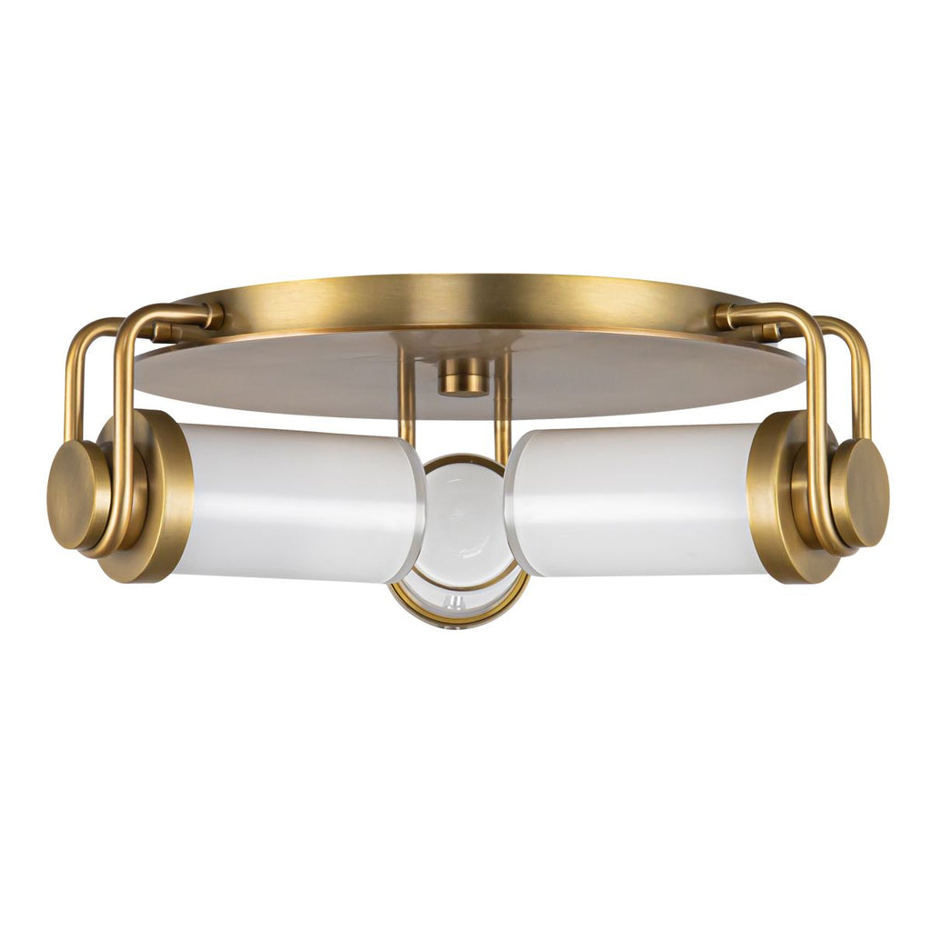 QN-WYNWOOD-F-VBS Wynwood 3 Light Flush Vintage Brass