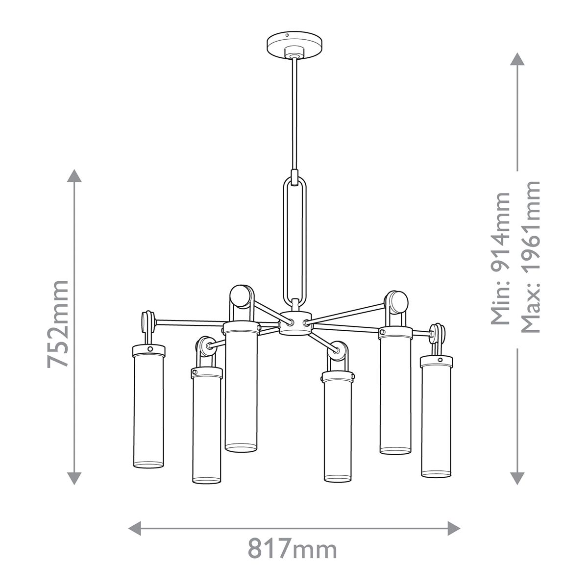 QN-WYNWOOD6-UBZ Wynwood 6 Light Chandelier Urban Bronze