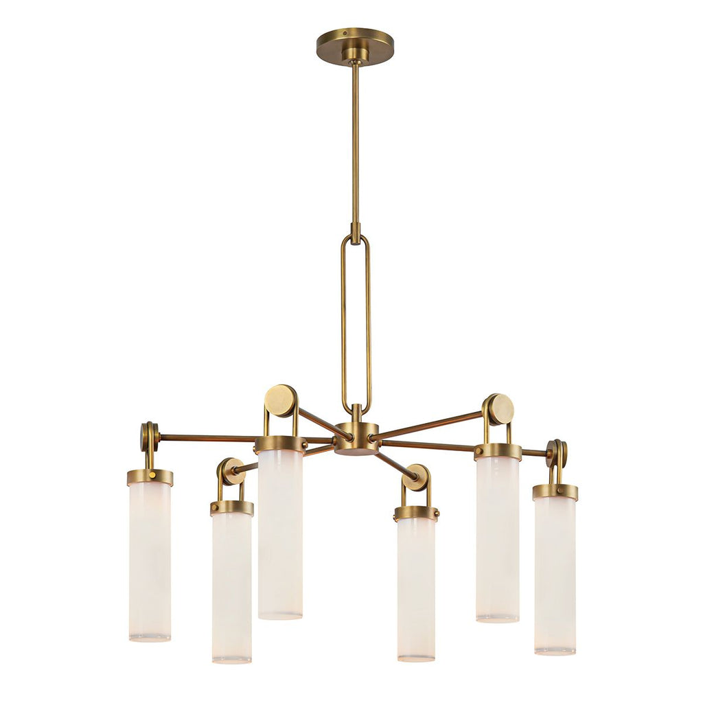 QN-WYNWOOD6-VBS Wynwood 6 Light Chandelier Vintage Brass