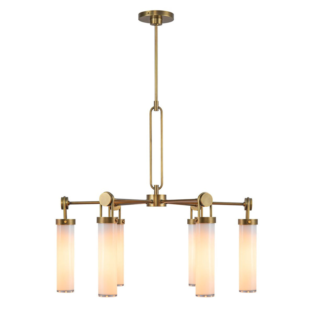 QN-WYNWOOD6-VBS Wynwood 6 Light Chandelier Vintage Brass