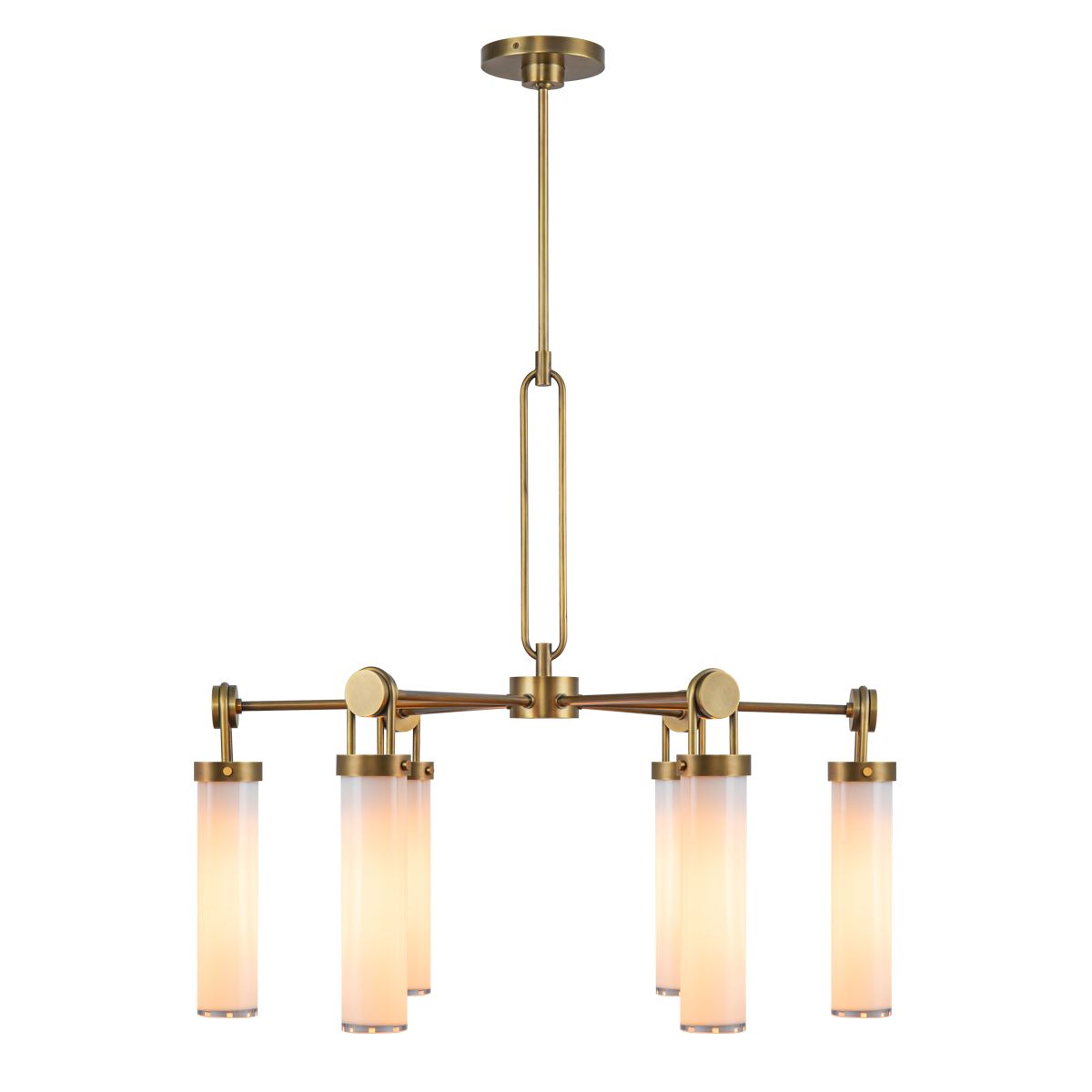 QN-WYNWOOD6-VBS Wynwood 6 Light Chandelier Vintage Brass