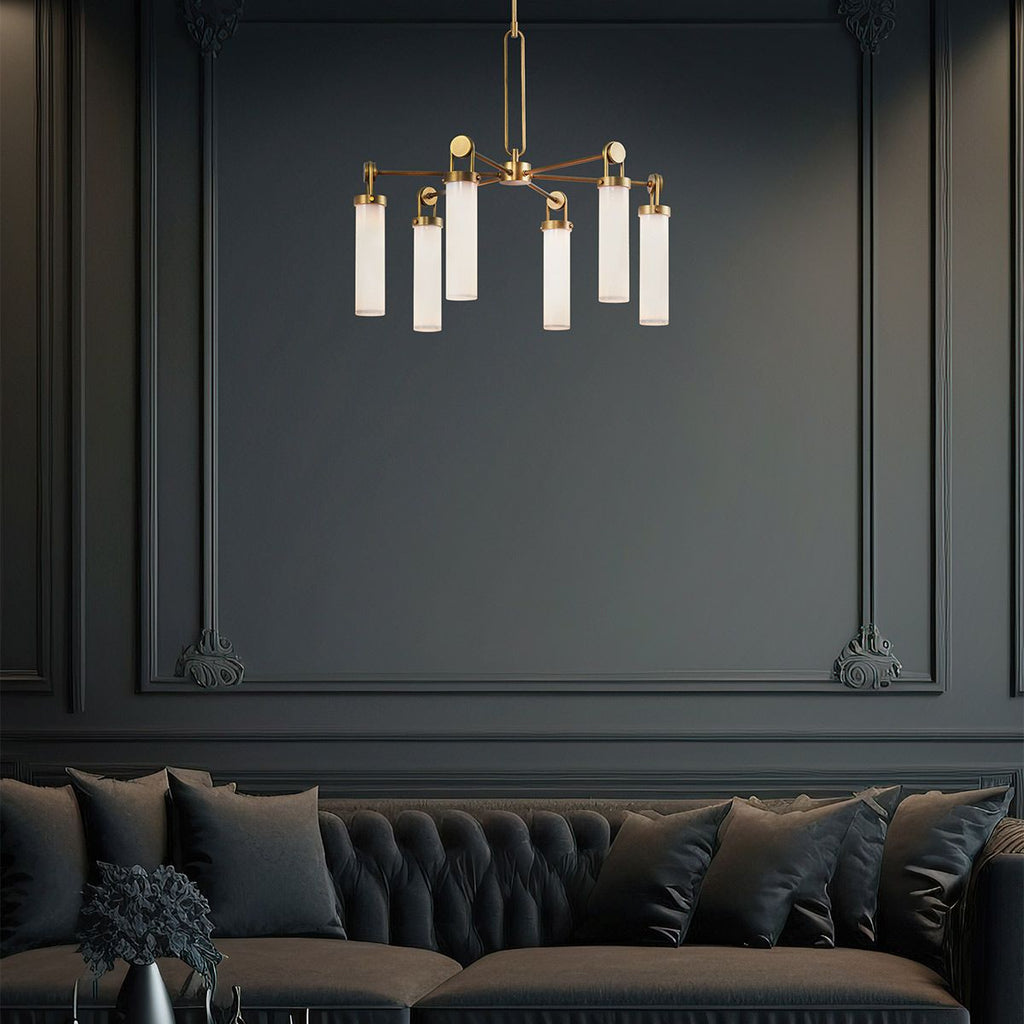 QN-WYNWOOD6-VBS Wynwood 6 Light Chandelier Vintage Brass