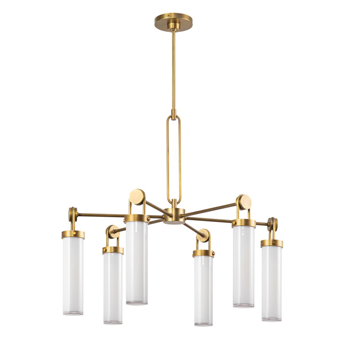 QN-WYNWOOD6-VBS Wynwood 6 Light Chandelier Vintage Brass