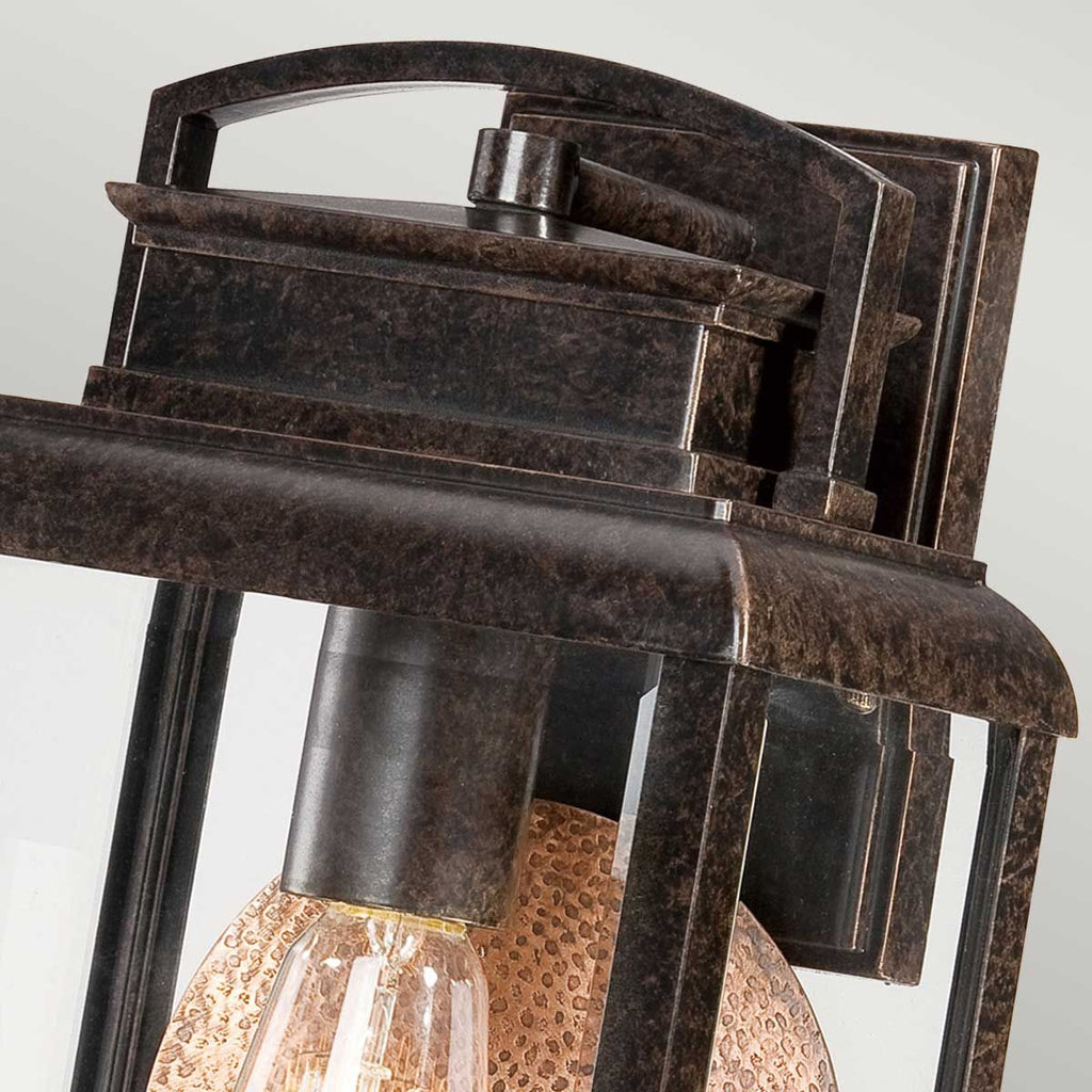 QZ-BYRON-M Byron 1 Light Medium  Outdoor Wall Lantern Imperial Bronze with Copper Reflector
