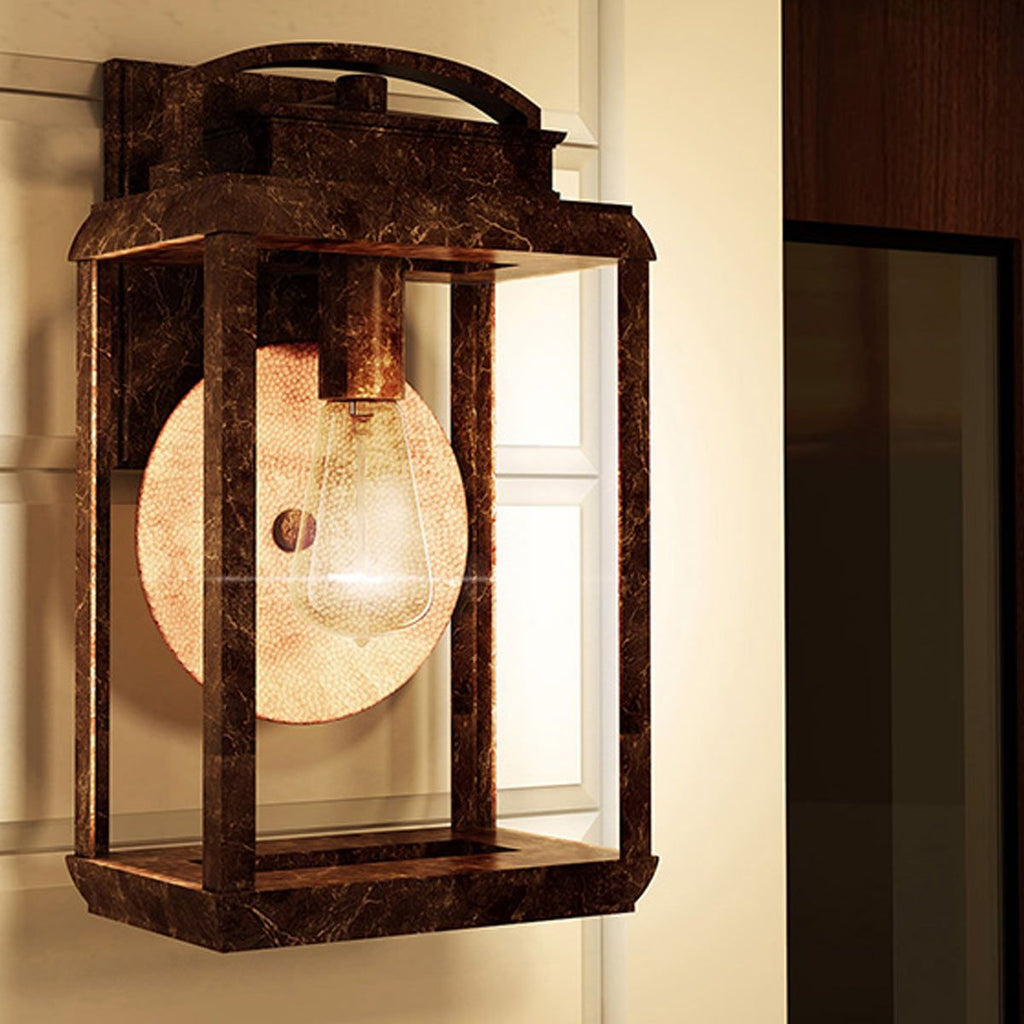QZ-BYRON-M Byron 1 Light Medium  Outdoor Wall Lantern Imperial Bronze with Copper Reflector