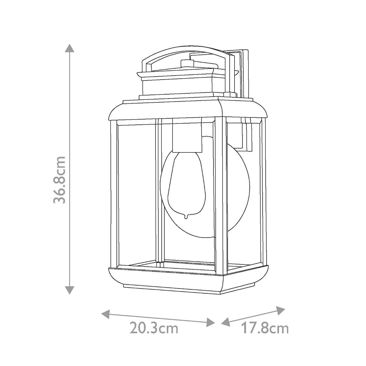 QZ-BYRON-M Byron 1 Light Medium  Outdoor Wall Lantern Imperial Bronze with Copper Reflector