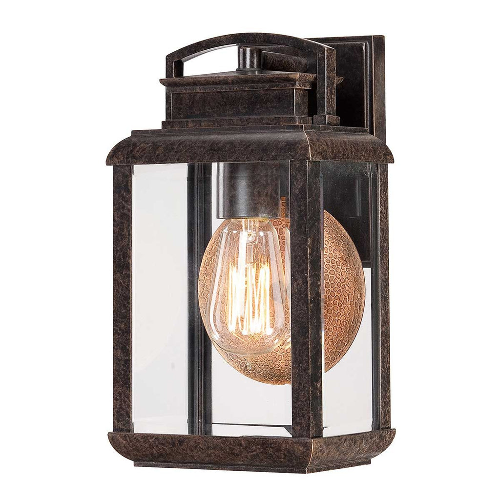 QZ-BYRON-S Byron 1 Light Small  Outdoor Wall Lantern Imperial Bronze with Copper Reflector