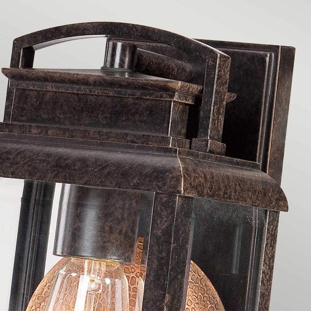 QZ-BYRON-S Byron 1 Light Small  Outdoor Wall Lantern Imperial Bronze with Copper Reflector