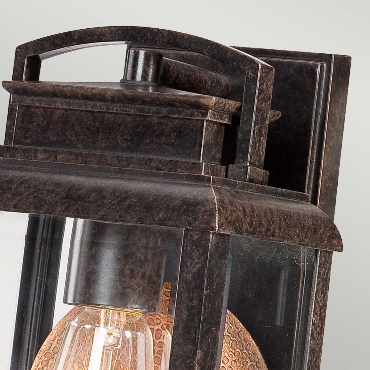 QZ-BYRON-S Byron 1 Light Small  Outdoor Wall Lantern Imperial Bronze with Copper Reflector