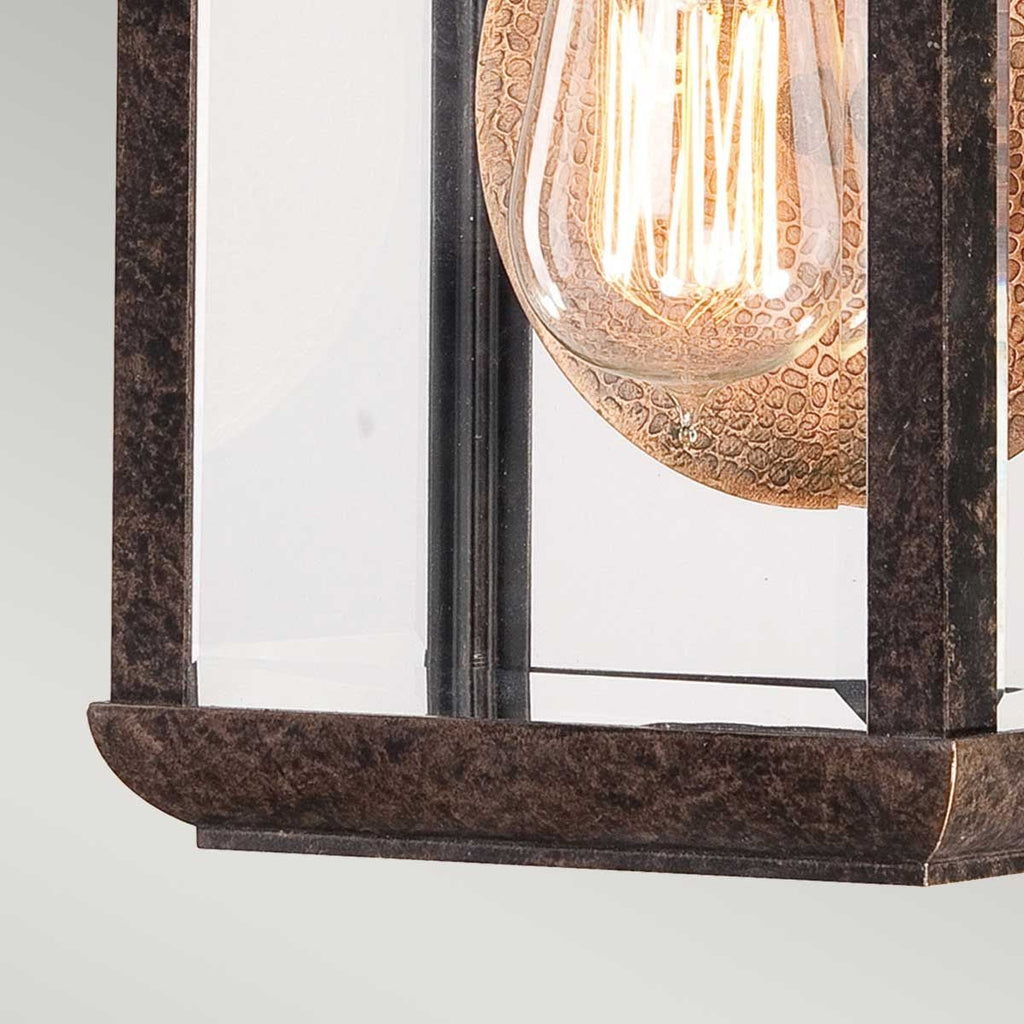 QZ-BYRON-S Byron 1 Light Small  Outdoor Wall Lantern Imperial Bronze with Copper Reflector