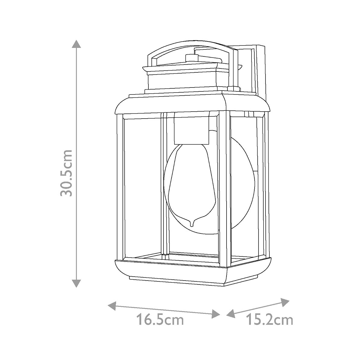 QZ-BYRON-S Byron 1 Light Small  Outdoor Wall Lantern Imperial Bronze with Copper Reflector