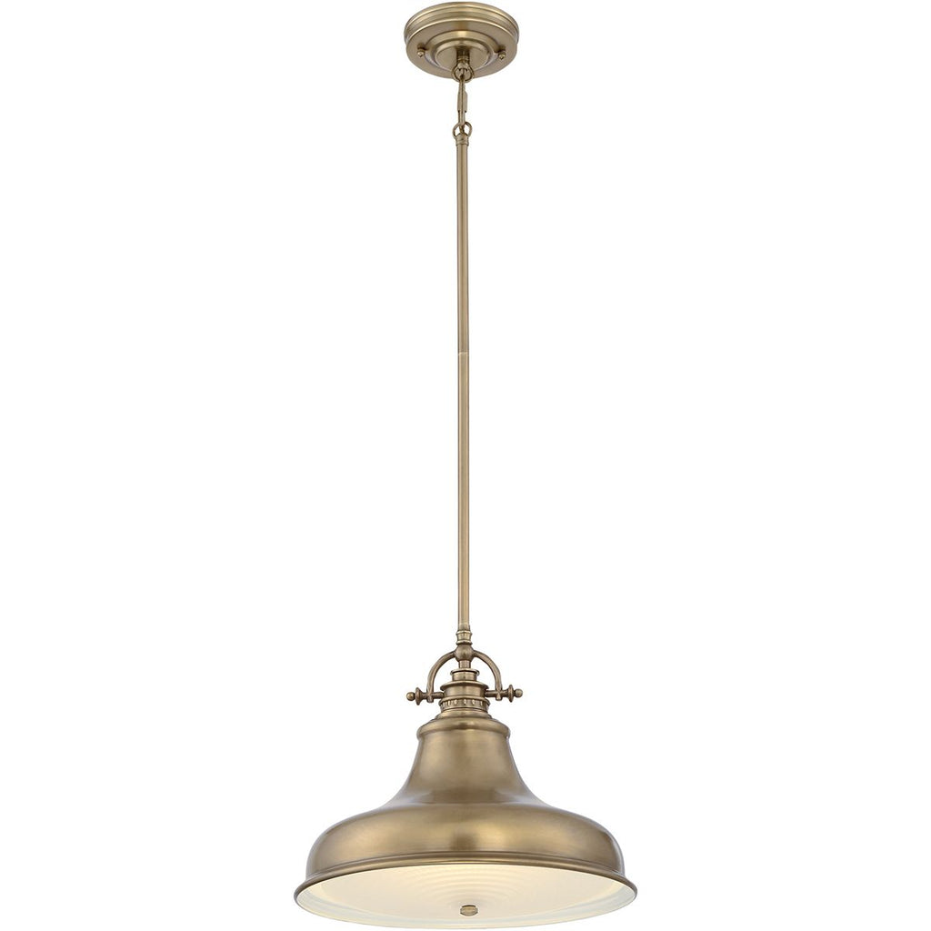 QZ-EMERY-P-M-WS Emery 1 Light Medium Pendant Weathered Brass