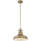 QZ-EMERY-P-M-WS Emery 1 Light Medium Pendant Weathered Brass