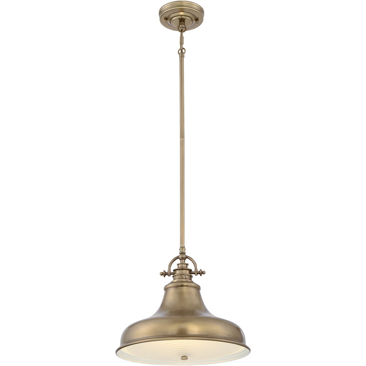QZ-EMERY-P-M-WS Emery 1 Light Medium Pendant Weathered Brass