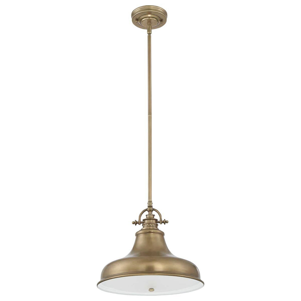 QZ-EMERY-P-M-WS Emery 1 Light Medium Pendant Weathered Brass