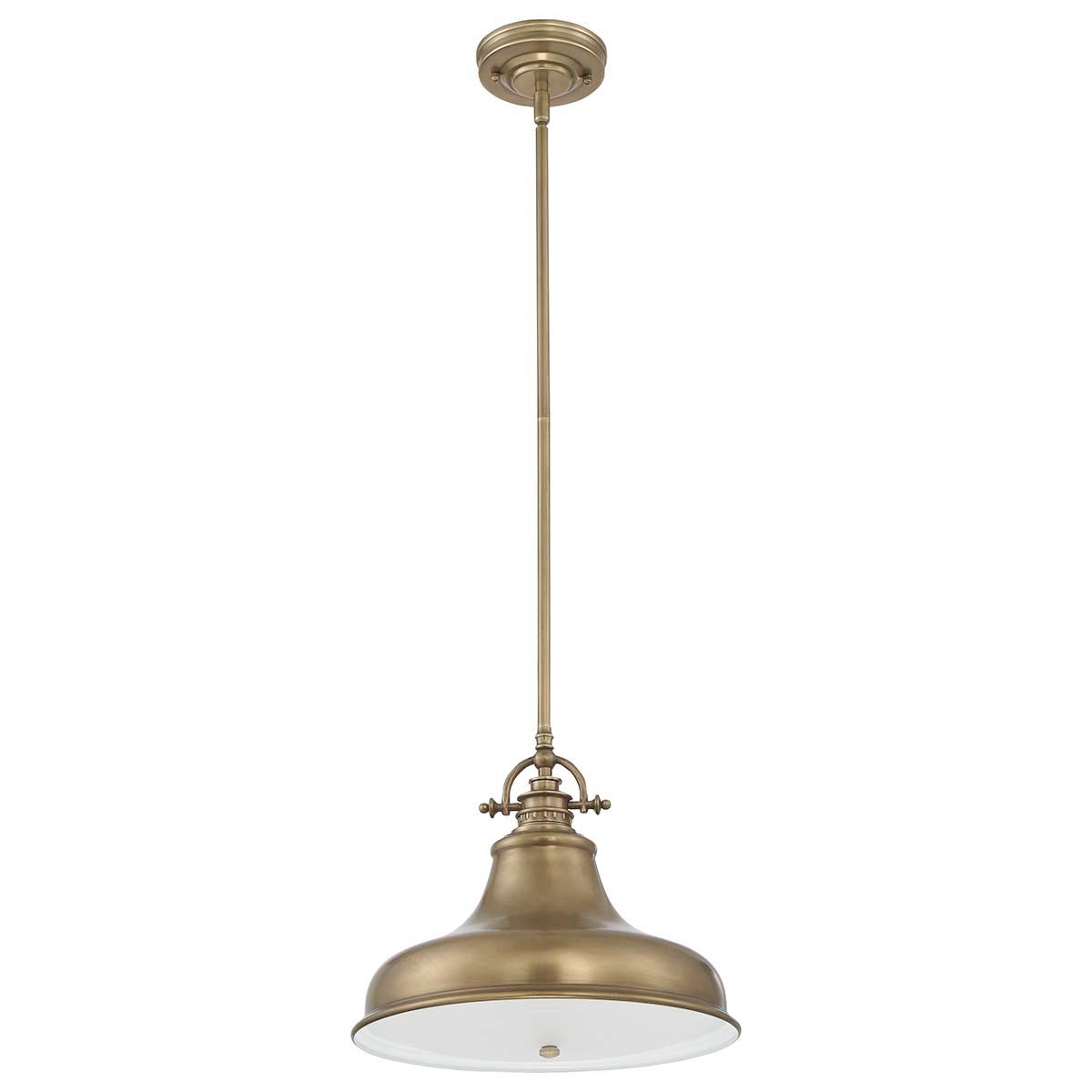 QZ-EMERY-P-M-WS Emery 1 Light Medium Pendant Weathered Brass