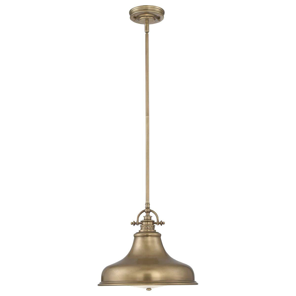 QZ-EMERY-P-M-WS Emery 1 Light Medium Pendant Weathered Brass