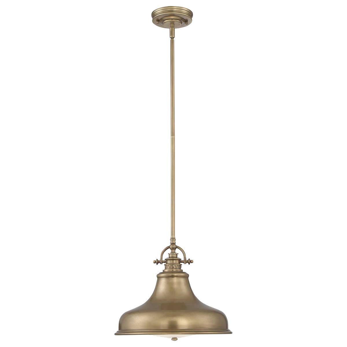 QZ-EMERY-P-M-WS Emery 1 Light Medium Pendant Weathered Brass