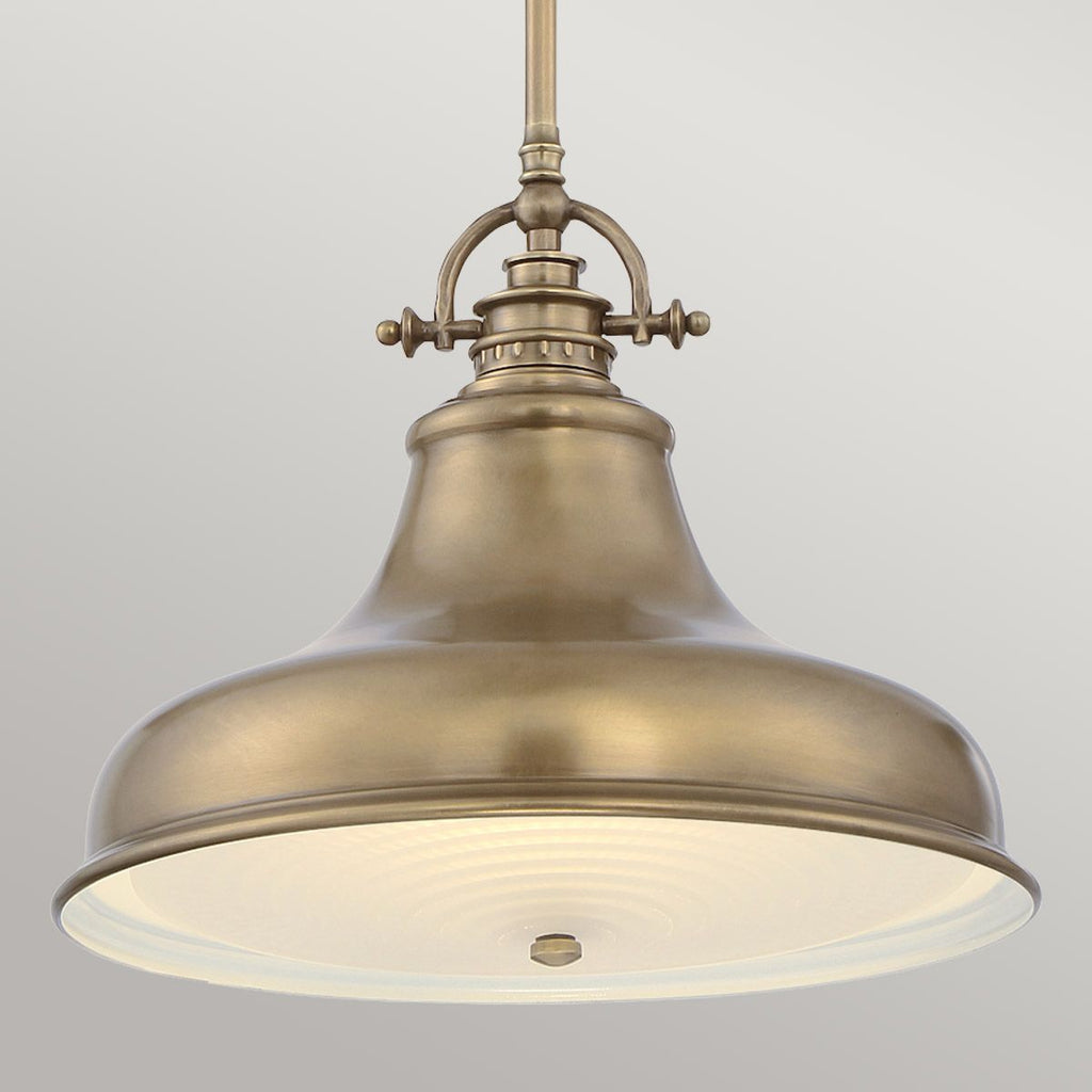 QZ-EMERY-P-M-WS Emery 1 Light Medium Pendant Weathered Brass