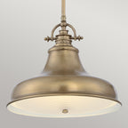 QZ-EMERY-P-M-WS Emery 1 Light Medium Pendant Weathered Brass